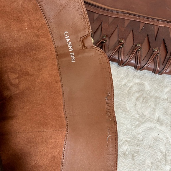 Gianni Bini Boot Knee High and Side Zipper color Brown shoes Size 8MW - Picture 15 of 16